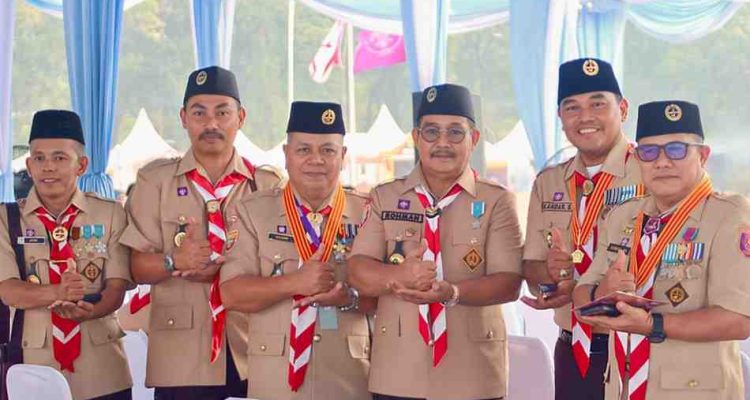 Wakil Bupati Musi Banyuasin (Muba) Abdur Rohman Husen menghadiri Upacara Peringatan Hari Pramuka ke-65 sekaligus Pembukaan Jambore Nasional (Jamnas) Gerakan Pramuka XII Tahun 2026 yang berlangsung di Lapangan Utama Bumi Perkemahan dan Graha Wisata (Buperta) Pramuka Cibubur, Jakarta Timur, Jumat (14/8/2026). Foto: Kominfo Muba.