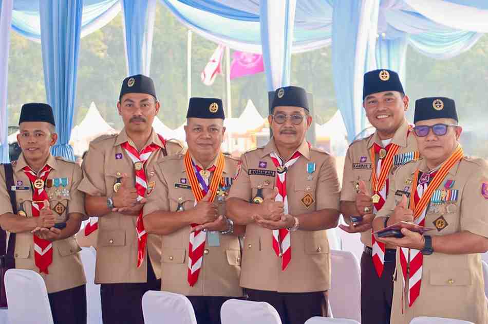 Wakil Bupati Musi Banyuasin (Muba) Abdur Rohman Husen menghadiri Upacara Peringatan Hari Pramuka ke-65 sekaligus Pembukaan Jambore Nasional (Jamnas) Gerakan Pramuka XII Tahun 2026 yang berlangsung di Lapangan Utama Bumi Perkemahan dan Graha Wisata (Buperta) Pramuka Cibubur, Jakarta Timur, Jumat (14/8/2026). Foto: Kominfo Muba.