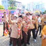 Wagub Sumsel, Cik Ujang saat menghadiri Peringatan Hari Pramuka ke-65 Kwartir Daerah (Kwarda) Gerakan Pramuka Provinsi Sumsel yang digelar di Aula SMK Negeri 6 Palembang, Senin (31/8/2026). Foto: Humas Pemprov Sumsel.