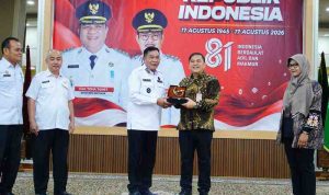 publik Tim Uji Petik melakukan kunjungan lapangan ke Kabupaten Muba, Rabu (19/8/2026). Kedatangan tim yang dipimpin Direktur Dekonsentrasi, Tugas Pembantuan dan Kerja Sama Kemendagri Dr Elfin Elyas, SSos, MSi tersebut disambut Bupati Muba HM Toha Tohet, SH di Guest House Griya Bumi Serasan Sekate. Foto: Kominfo Muba.