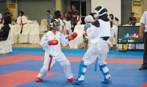 karate1-40kb Atlet karate yang bertanding di National Open Championship Karate Piala Wakil Gubernur Sumsel di GOR Ranau, Jakabaring Sport Center, Minggu (20/9/2026). Foto: Humas Pemprov Sumsel.