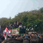 Warga yang menggelar aksi di DPRD Muba, menuntut kejelasan tentang pengeloloaan minyak, Selasa (8/9/2026). Foto: Kominfo Muba.