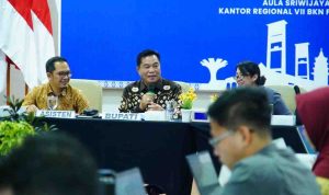 Bupati Muba HM Toha Tohet, SH saat kunjungan bersama jajaran Pemkab Muba ke kantor Regional VII BKN Palembang dalam Forum Dialogis Pembangunan Manajemen Talenta, Jumat (2/10/2026). Foto: Kominfo Muba.