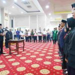 Bupati Muba, HM Toha yang melantik sejumlah pejabat baru di lingkungan Pemkab Muba, Rabu (14/10/2026). Foto: Kominfo Muba.