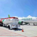Pertamina Patra Niaga menyalurkan produk bahan bakar bioavtur atau Sustainable Aviation Fuel (SAF) ke maskapai nasional Citilink.(Dok. Pertamina Patra Niaga/Kompas.com )