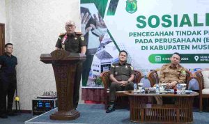 Suasana sosialisasi pencegahan tindak pidana korupsi pada Perusahaan (BUMD/BUMN) yang di inisiasi Bagian Perekonomian Setda Muba dan digelar di Hotel Grand Ranggonang Sekayu, Selasa (6/10/2026). Foto: Kominfo Muba.
