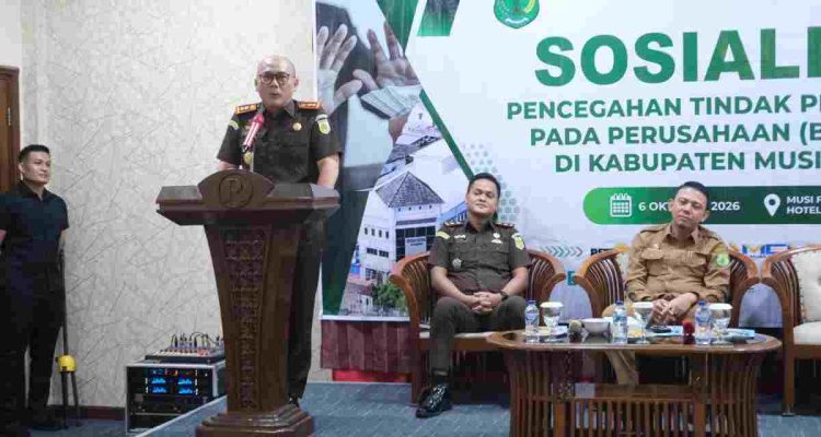 Suasana sosialisasi pencegahan tindak pidana korupsi pada Perusahaan (BUMD/BUMN) yang di inisiasi Bagian Perekonomian Setda Muba dan digelar di Hotel Grand Ranggonang Sekayu, Selasa (6/10/2026). Foto: Kominfo Muba.