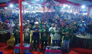 Bupati Muba, HM Toha yang hadir di pembukaan lomba senjang dan gaplek di Stabel Berkuda, Sekayu, Kamis (8/10/2026) malam. Foto: Kominfo Muba.