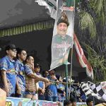 Wabup Muba, Rohman saat membuka balap ketek di kawasan tepi Sungai Musi, Desa Bailangu Timur, Kecamatan Sekayu. Foto: Kominfo Muba.